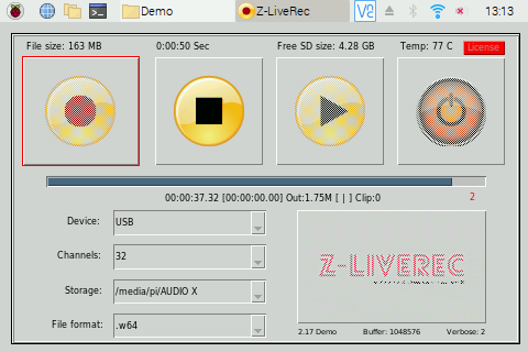 behringer x32 usb recording sub format